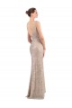 Acheter Argent Fourreau Col V Paillette Paillettes Scintillantes Longue Formelles Robes demoiselle d'honneur / Robes de soirée / Robes de bal