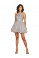Acheter Argent Trapèze Licou Courte Tulle Courte Robes demoiselle d'honneur / Robes de cocktail