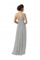 Acheter Argent Trapèze Mousseline Longue Robes demoiselle d'honneur