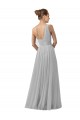 Acheter Argent Trapèze Tulle Longue Robes demoiselle d'honneur