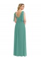 Acheter Argent islandais Trapèze Col V Mousseline Longue Robes demoiselle d'honneur