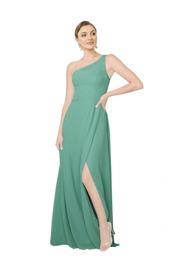 Acheter Argent islandais Trapèze Sans bretelle Mousseline Longue Robes demoiselle d'honneur
