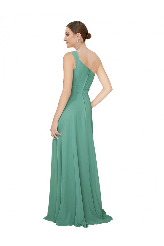 Acheter Argent islandais Trapèze Sans bretelle Mousseline Longue Robes demoiselle d'honneur