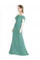 Acheter Argent islandais Trapèze Épaule Dénudée Mousseline Longue Robes demoiselle d'honneur