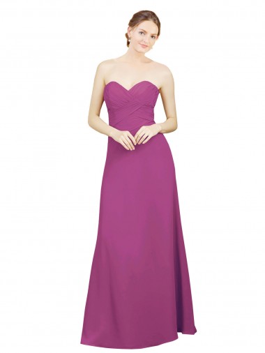 Acheter Baie sauvage Trapèze Mousseline Longue Robes demoiselle d'honneur