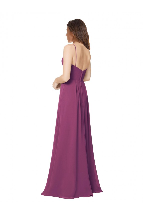 Acheter Baie sauvage Trapèze Sans bretelle Mousseline Longue Robes demoiselle d'honneur