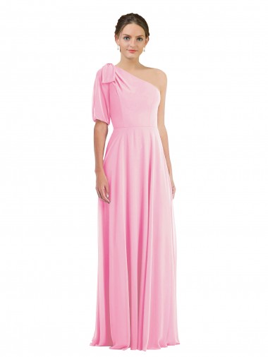 Acheter Barely Rose Trompette Mousseline Longue Robes demoiselle d'honneur