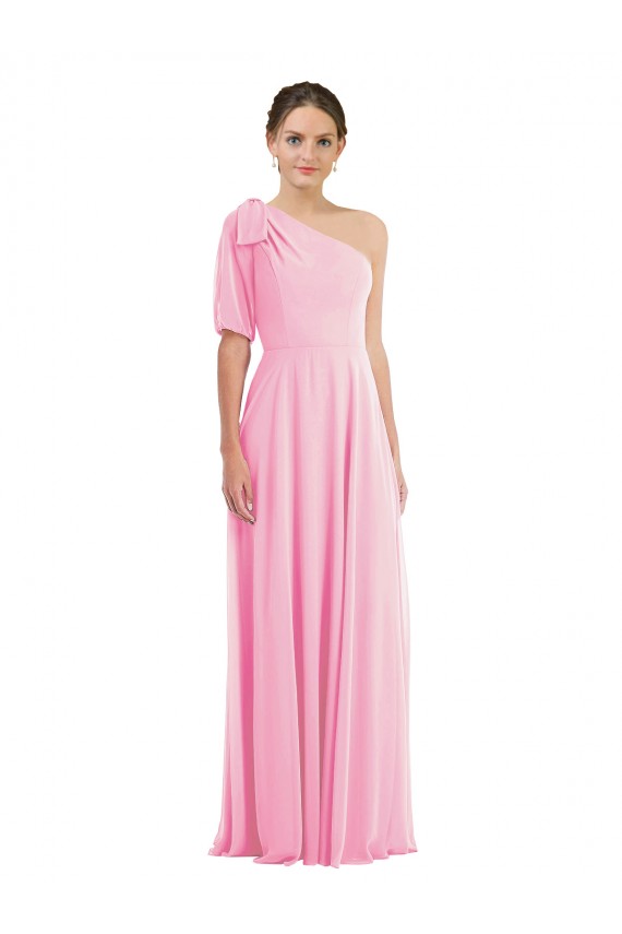 Acheter Barely Rose Trompette Mousseline Longue Robes demoiselle d'honneur