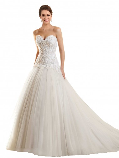 Acheter Blanc Princesse Tulle Dentelle Robes de mariée