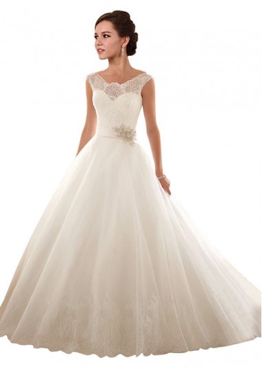 Acheter Blanc Princesse Épaule Dénudée Tulle Dentelle Robes de mariée