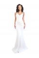 Acheter Blanc Sirène Bretelles spaghetti Col Haut Crêpe Stretch Longue Formelles Robes demoiselle d'honneur / Robes de soirée / Robes de bal