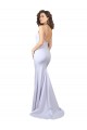 Acheter Blanc Sirène Bretelles spaghetti Col Haut Crêpe Stretch Simple Plage Robes de mariée