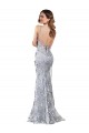 Acheter Argent Sirène Col V Crêpe Stretch Paillette Tulle Longue Formelles Robes demoiselle d'honneur / Robes de soirée / Robes de bal