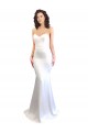 Acheter Blanc Sirène Sans bretelle Col Haut Crêpe Stretch Longue Formelles Robes demoiselle d'honneur / Robes de soirée / Robes de bal