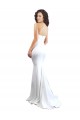 Acheter Blanc Sirène Sans bretelle Col Haut Crêpe Stretch Longue Formelles Robes demoiselle d'honneur / Robes de soirée / Robes de bal
