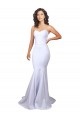 Acheter Blanc Sirène Sans bretelle Col Haut Crêpe Stretch Simple Plage Robes de mariée