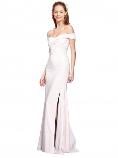Acheter Blanc Sirène Épaule Dénudée Crêpe Stretch Longue Formelles Robes demoiselle d'honneur / Robes de soirée / Robes de bal