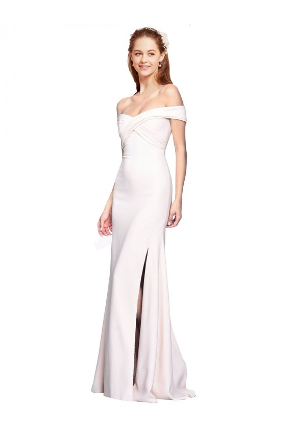Acheter Blanc Sirène Épaule Dénudée Crêpe Stretch Longue Formelles Robes demoiselle d'honneur / Robes de soirée / Robes de bal