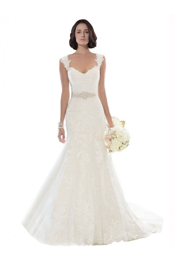 Acheter Blanc Sirène Épaule Dénudée Dentelle Plage Robes de mariée