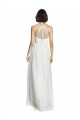 Acheter Blanc Trapèze Licou Col Haut Tulle Longue Robes demoiselle d'honneur