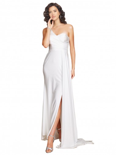 Acheter Blanc Trapèze Satiné Soyeux Robes de mariée
