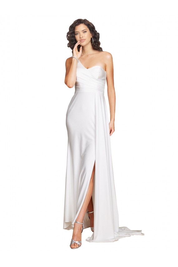 Acheter Blanc Trapèze Satiné Soyeux Robes de mariée