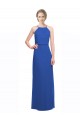 Acheter Bleu 135 Trapèze Bretelles spaghetti Mousseline Longue Robes demoiselle d'honneur