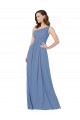 Acheter Bleu Windsor Fourreau Mousseline Longue Robes demoiselle d'honneur