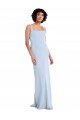 Acheter Bleu ciel clair Fourreau Col Carré Crêpe Stretch Longue Robes demoiselle d'honneur / Robes de bal