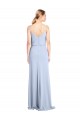 Acheter Bleu ciel clair Fourreau Col Haut Crêpe Stretch Longue Formelles Robes demoiselle d'honneur / Robes de soirée / Robes de bal