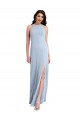 Acheter Bleu ciel clair Fourreau Licou Col Haut Crêpe Stretch Longue Formelles Robes demoiselle d'honneur / Robes de soirée / Robes de bal