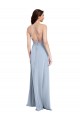Acheter Bleu ciel clair Fourreau Licou Col Haut Crêpe Stretch Longue Formelles Robes demoiselle d'honneur / Robes de soirée / Robes de bal