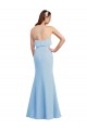 Acheter Bleu ciel clair Sirène Bretelles spaghetti Col V Mousseline Longue Robes demoiselle d'honneur