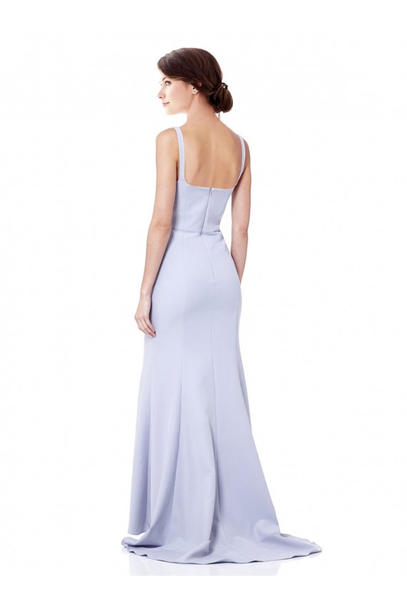 Acheter Bleu ciel clair Sirène Bretelles spaghetti Crêpe Stretch Longue Formelles Robes demoiselle d'honneur / Robes de soirée / Robes de bal
