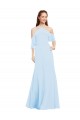 Acheter Bleu ciel clair Trapèze Licou Mousseline Longue Robes demoiselle d'honneur