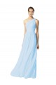 Acheter Bleu ciel clair Trapèze Mousseline Longue Robes demoiselle d'honneur