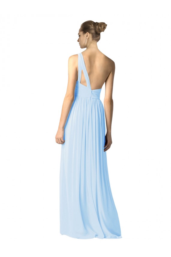 Acheter Bleu ciel clair Trapèze Mousseline Longue Robes demoiselle d'honneur