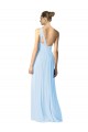 Acheter Bleu ciel clair Trapèze Mousseline Longue Robes demoiselle d'honneur