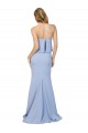Acheter Bleu ciel clair Trapèze Sans bretelle Crêpe Stretch Longue Formelles Robes demoiselle d'honneur / Robes de soirée / Robes de bal
