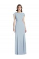 Acheter Bleu ciel clair Trompette Bateau Crêpe Stretch Longue Robes demoiselle d'honneur / Robes de bal