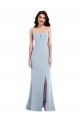 Acheter Bleu ciel clair Trompette Bretelles spaghetti Crêpe Stretch Longue Formelles Robes demoiselle d'honneur / Robes de soirée / Robes de bal