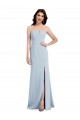 Acheter Bleu ciel clair Trompette Col V Sans bretelle Crêpe Stretch Longue Robes demoiselle d'honneur / Robes de bal