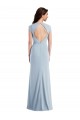 Acheter Bleu ciel clair Trompette Crêpe Stretch Longue Formelles Robes demoiselle d'honneur / Robes de soirée / Robes de bal