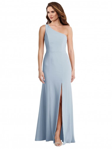 Acheter Bleu ciel clair Trompette Crêpe Stretch Longue Formelles Robes demoiselle d'honneur / Robes de soirée / Robes de bal