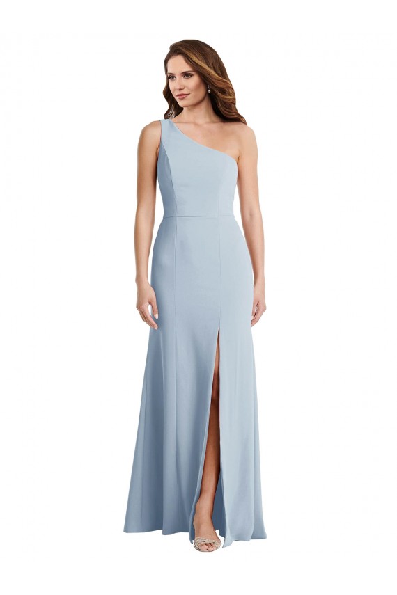 Acheter Bleu ciel clair Trompette Crêpe Stretch Longue Formelles Robes demoiselle d'honneur / Robes de soirée / Robes de bal