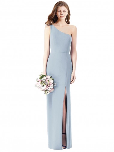 Acheter Bleu ciel clair Trompette Crêpe Stretch Longue Robes demoiselle d'honneur / Robes de bal