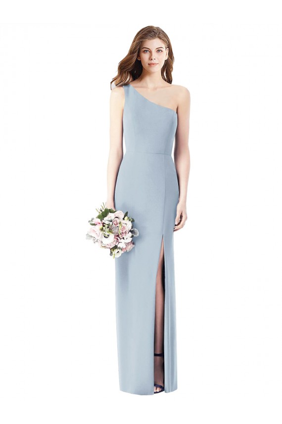 Acheter Bleu ciel clair Trompette Crêpe Stretch Longue Robes demoiselle d'honneur / Robes de bal