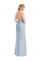 Acheter Bleu ciel clair Trompette Licou Crêpe Stretch Longue Robes demoiselle d'honneur / Robes de bal