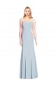 Acheter Bleu ciel clair Trompette Sans bretelle Crêpe Stretch Longue Robes demoiselle d'honneur / Robes de bal