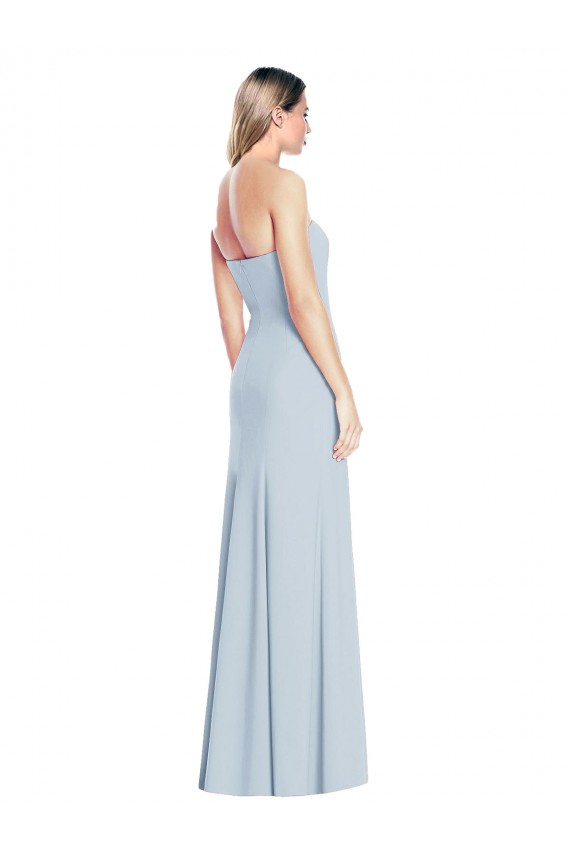 Acheter Bleu ciel clair Trompette Sans bretelle Crêpe Stretch Longue Robes demoiselle d'honneur / Robes de bal